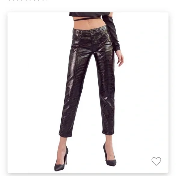 A New Day Faux Leather Snake Print Pants - Picture 1 of 2